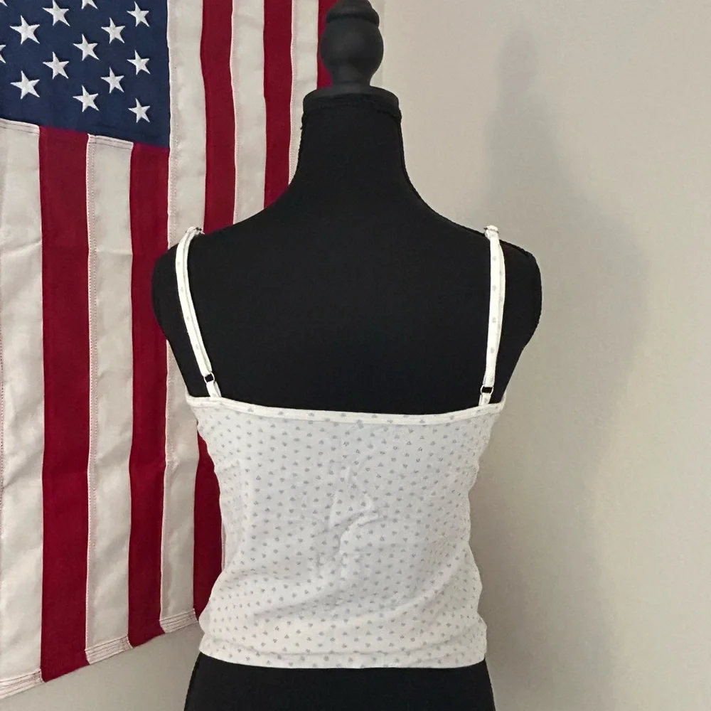 Brandy Melville White and Blue Hearts Tank - Picture 3 of 3